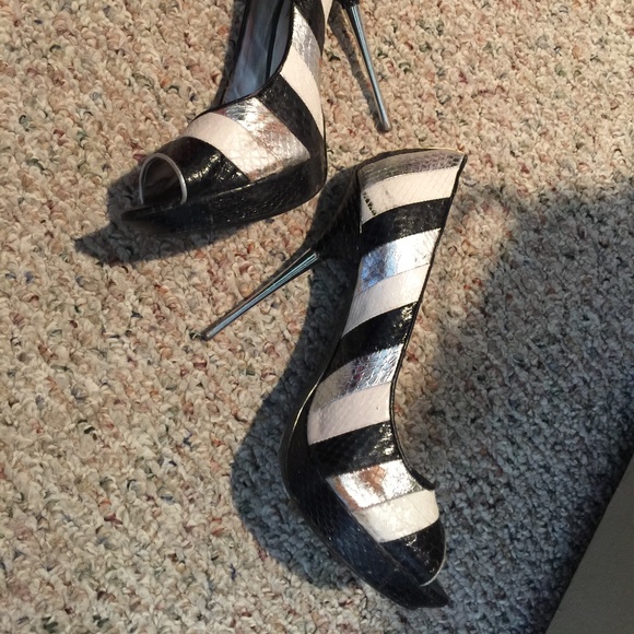 Dune London Platform Peep Toe with Stiletto Heels - Picture 3 of 4